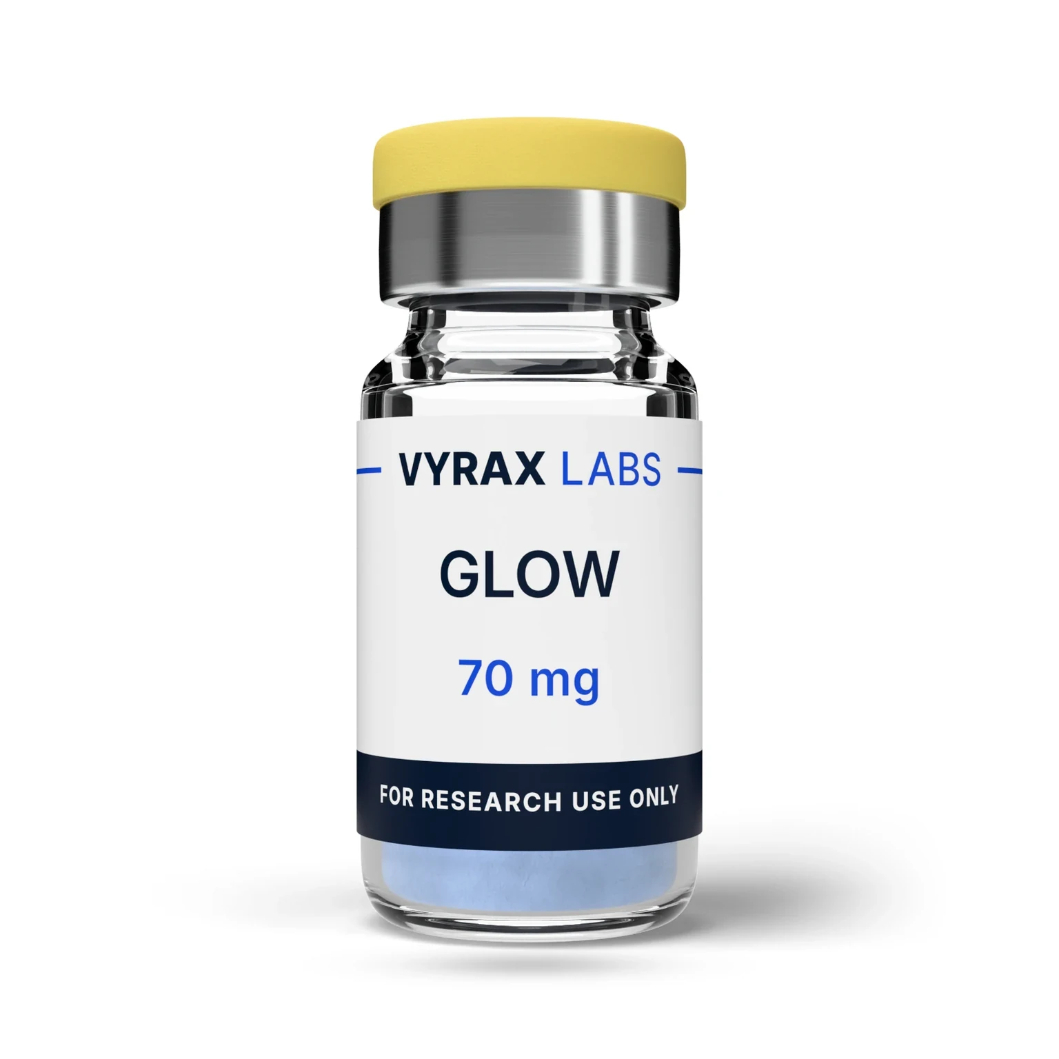 GLOW 70mg illustrative vial render